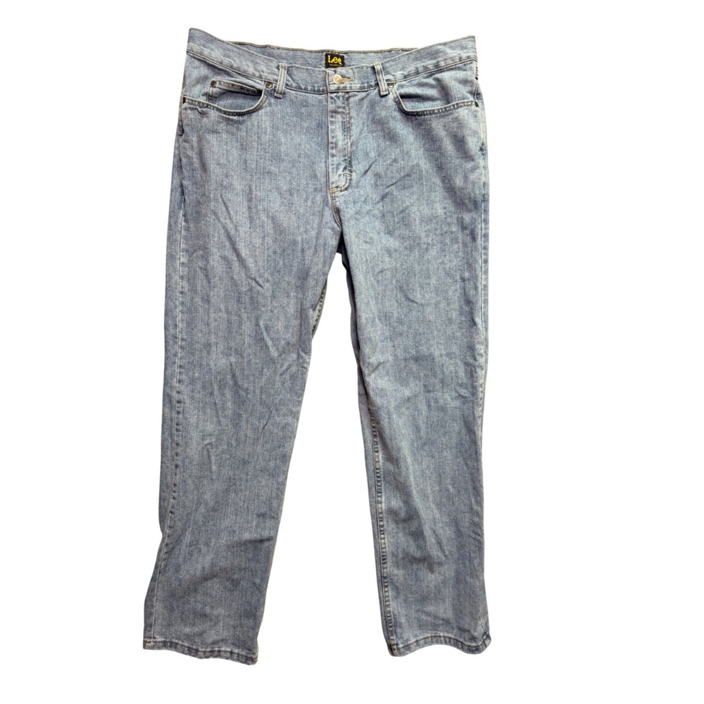 Lee Jeans Mens 40x30 Relaxed Fit Light Wash Blue Denim 2055549 EUC